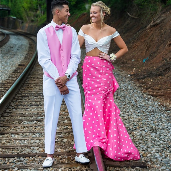 Pink and White Sherri Hill - Picture 1 of 2